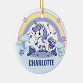 Magische Pastel Eenhoorn Custom Keramisch Ornament (Rechts)