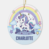 Magische Pastel Eenhoorn Custom Keramisch Ornament (Links)