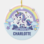 Magische Pastel Eenhoorn Custom Keramisch Ornament (Achterkant)