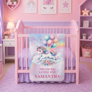 Magische Pastel Eenhoorn Meisje Verjaardag Babydek Fleece Deken