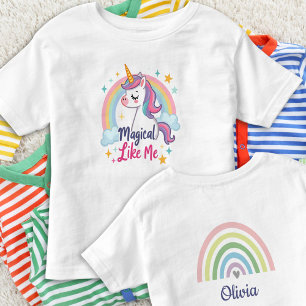 Magische pastel eenhoorn met regenboog kinder shirts