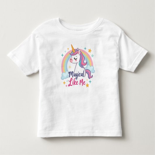 Magische Pastel Eenhoorn met Regenboog  Kinder Shirts (Voorkant)
