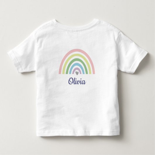 Magische Pastel Eenhoorn met Regenboog  Kinder Shirts (Achterkant)