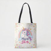 Magische pastel eenhoorn met regenboog tote bag (Voorkant)