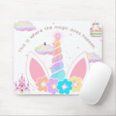 Magische pastel eenhoorn Muismat (Met muis)