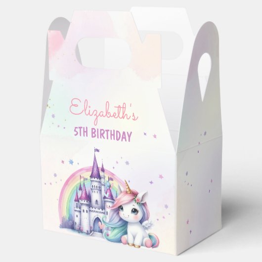 Magische Pastel Eenhoorn Regenboog Verjaardag Bedankdoosjes (Geopend)