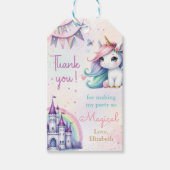 Magische Pastel Eenhoorn Regenboog Verjaardag Cadeaulabel (Voorkant)