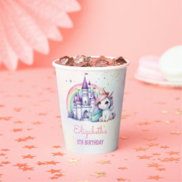 Magische Pastel Eenhoorn Regenboog Verjaardag Papieren Bekers