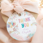 Magische Pastel Eenhoorn Verjaardag Dank u Bedankjes Labels