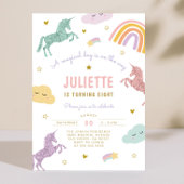 Magische pastel glitter eenhoorn regenboog verjaar kaart