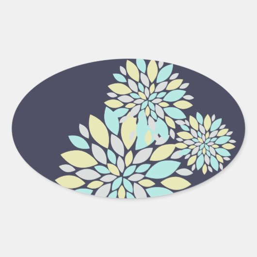 Magische Pastel Kleur Bloemblaadjes Ovale Sticker (Voorkant)