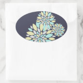 Magische Pastel Kleur Bloemblaadjes Ovale Sticker (Tas)
