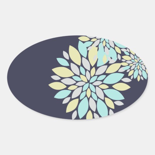 Magische Pastel Kleur Bloemblaadjes Ovale Sticker (Voorkant)