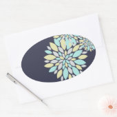 Magische Pastel Kleur Bloemblaadjes Ovale Sticker (Envelop)
