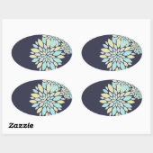Magische Pastel Kleur Bloemblaadjes Ovale Sticker (Vel)