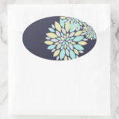 Magische Pastel Kleur Bloemblaadjes Ovale Sticker (Tas)