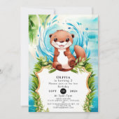 Magische pastel otter verjaardag kaart (Voorkant)