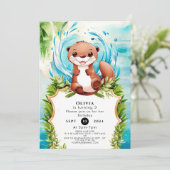 Magische pastel otter verjaardag kaart (Staand voorkant)