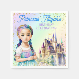 Magische Pastel Prinses Fantasie Regenboog Kasteel Servet