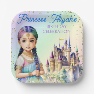 Magische Pastel Prinses Fantasy Regenboog Kasteel Papieren Bordje