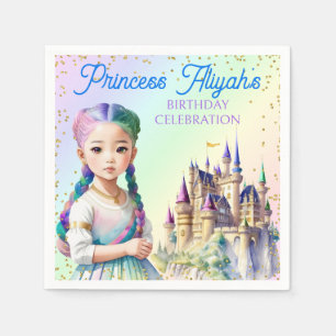 Magische Pastel Prinses Fantasy Regenboog Kasteel Servet