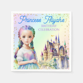 Magische Pastel Prinses Fantasy Regenboog Kasteel Servet