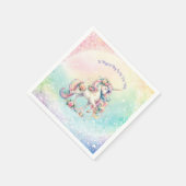 Magische Pastel Radiant Rainbow Unicorn Party Servet (Hoek)