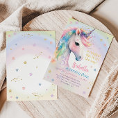 Magische Pastel Rainbow UNICORN Verjaardagsfeest Kaart