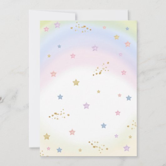 Magische Pastel Rainbow UNICORN Verjaardagsfeest Kaart (Achterkant)