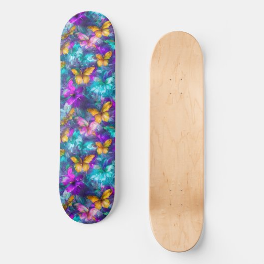 Magische pastel waterverf vlinders Girly Persoonlijk Skateboard (Voorkant)