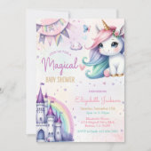 Magische Pasteleenhoorn Baby Girl Shower Kaart (Voorkant)