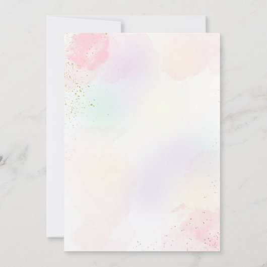 Magische Pasteleenhoorn Baby Girl Shower Kaart (Achterkant)