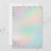 Magische Pasteleenhoorn Verjaardagsuitnodiging – G Kaart (Achterkant)