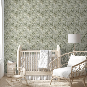 Magische pastelgroene kinderkamer behang