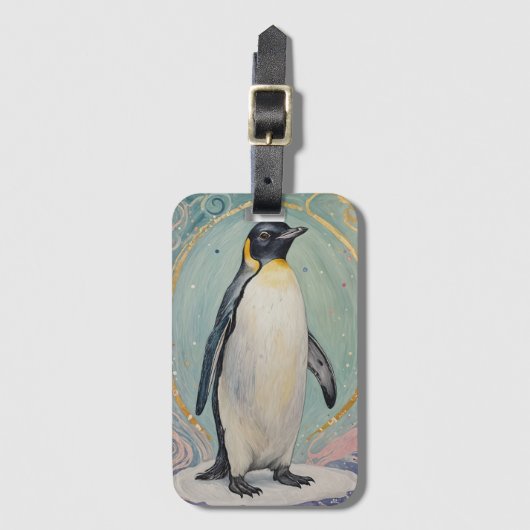 magische pastelpinguïn bagagelabel (Voorkant (verticaal))