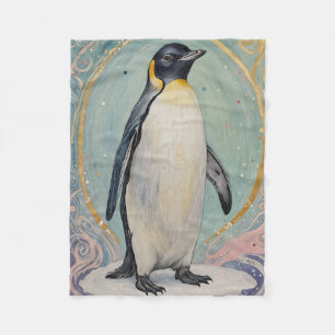 magische pastelpinguïn fleece deken