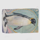 magische pastelpinguïn golfhanddoek (Horizontaal)