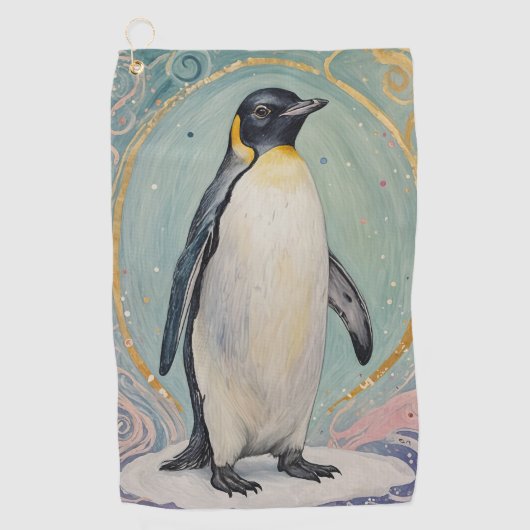 magische pastelpinguïn golfhanddoek (Voorkant)