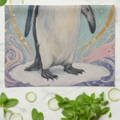 magische pastelpinguïn theedoek (Gevouwen)