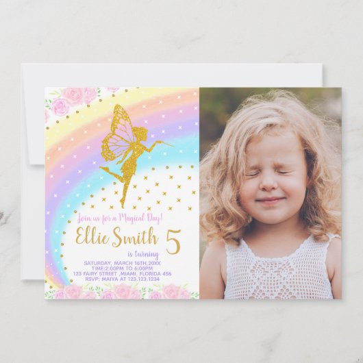 Magische pasteluitnodiging kaart (Voorkant)