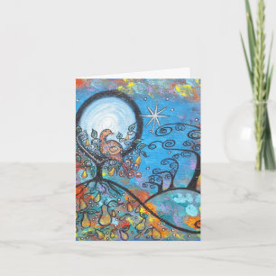 Magische Patrijs in een Kerstkaart van de Boom van Feestdagen Kaart