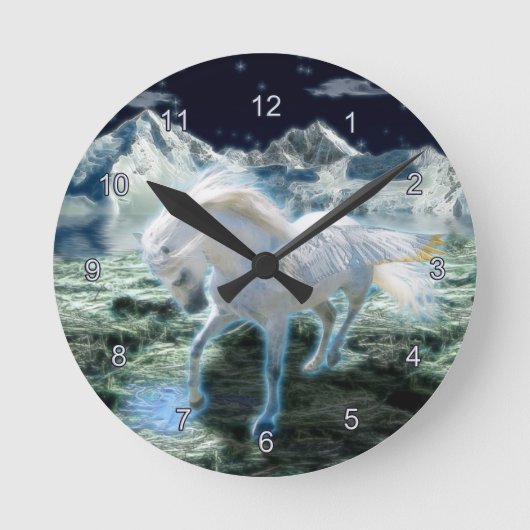 Magische Pegasus Fantasy Art Wall klok (Voorkant)
