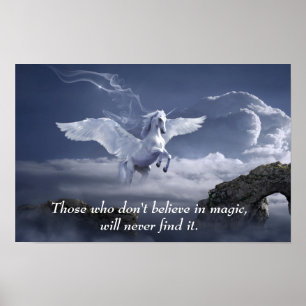 Magische Pegasus Inspirerende Motivatie Spreuk Poster