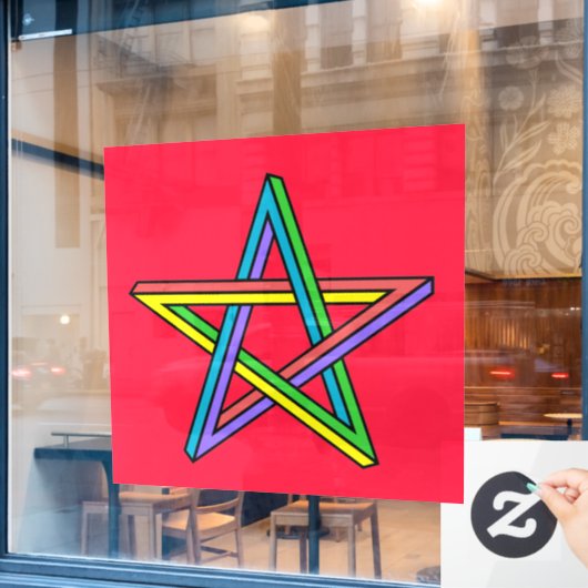 Magische Pentacle Window Cling Raamsticker (Cafe Raam)