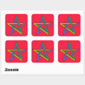 Magische Pentagram Poster Vierkante Sticker (Vel)