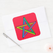 Magische Pentagram Poster Vierkante Sticker (Envelop)