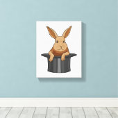Magische pet van konijn canvas afdruk (Insitu (Houten vloer))