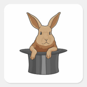 Magische pet van konijn vierkante sticker