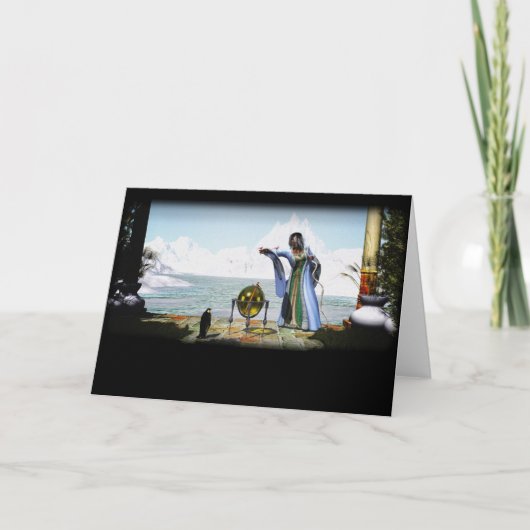 Magische pinguïn en de Heks van de Winter Kaart (Voorkant)