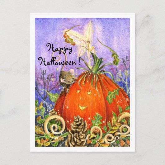 Magische pompoen en kleine vrienden briefkaart (Voorkant)